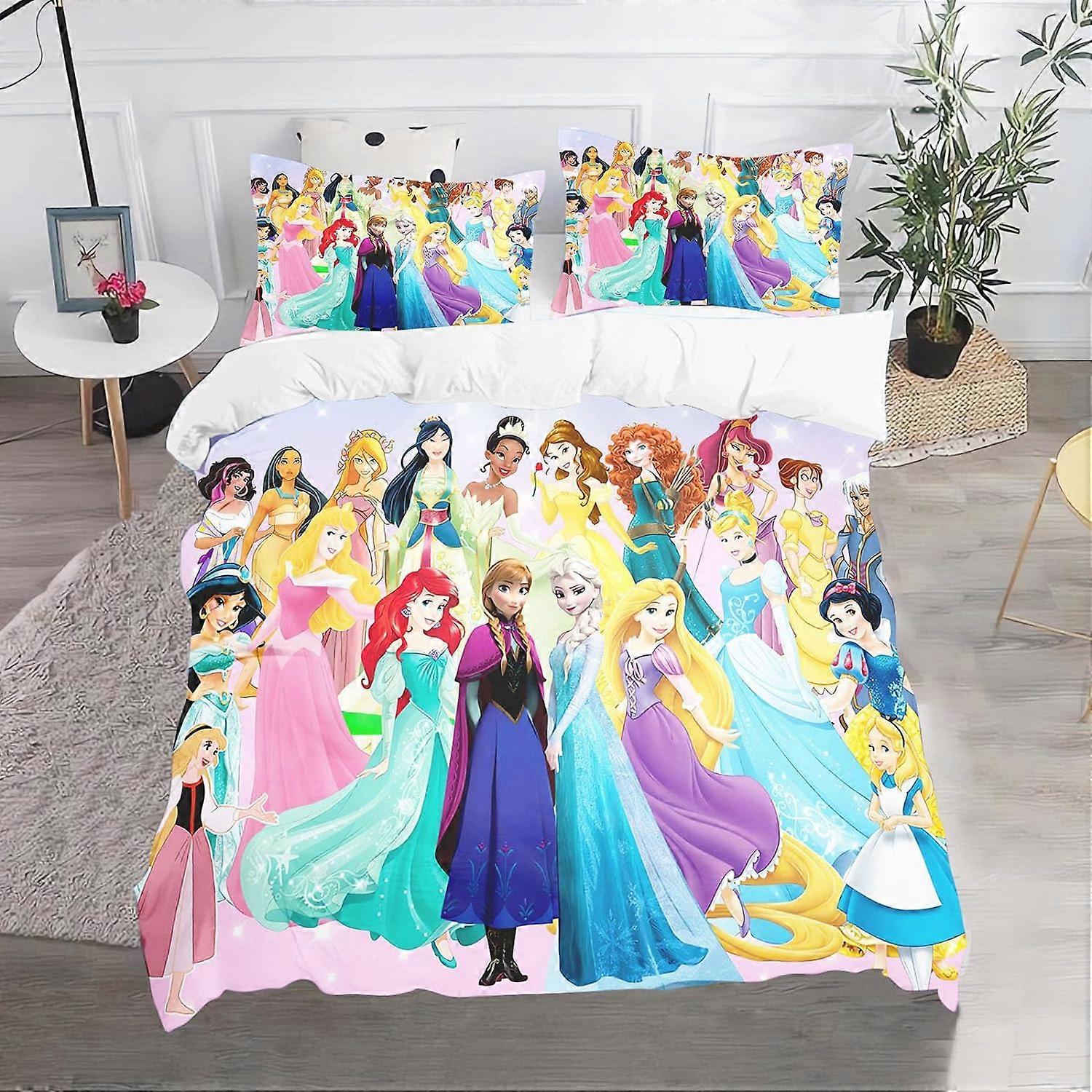 Kerota Princesse Anime Raiponce sirène Ariel ensemble de literie pour les adolescents motif de dessi