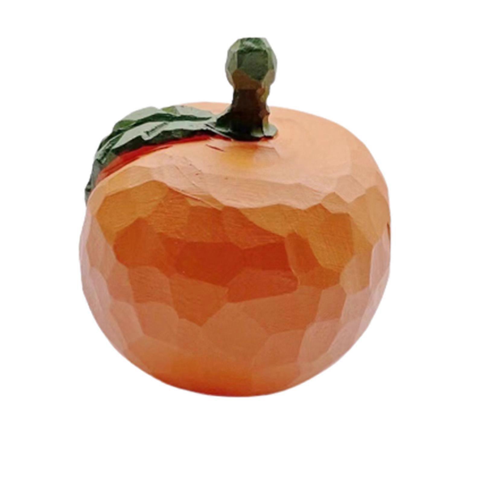 Fake Artificial Persimmon Ornaments Wood Vivid Fruit Pattern Portable Fruit Crafts for Shelf Decor Table Decor
