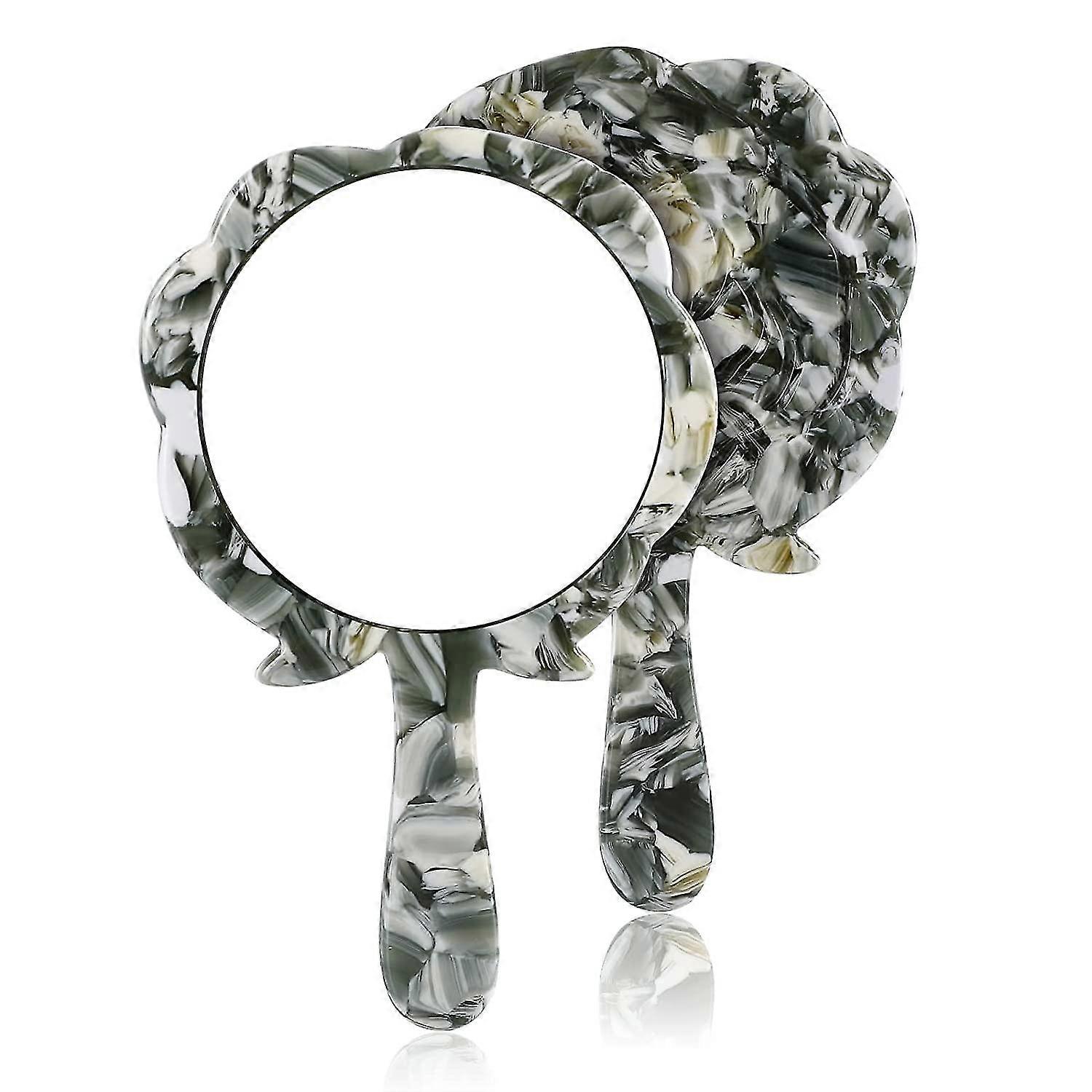 1pcs Round Rose Flower Mini Handheld Mirror