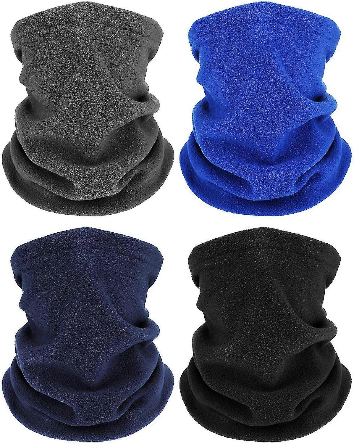 4 Pieces Winter Fleece Neck Warmers Gaiter Windproof Face Cover Ear Warmer