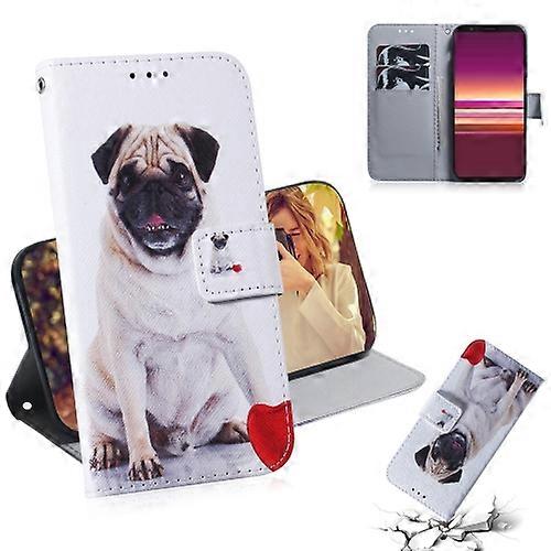 For Sony Xperia 5 Coloured Drawing Pattern Horizontal Flip PU Leather Case