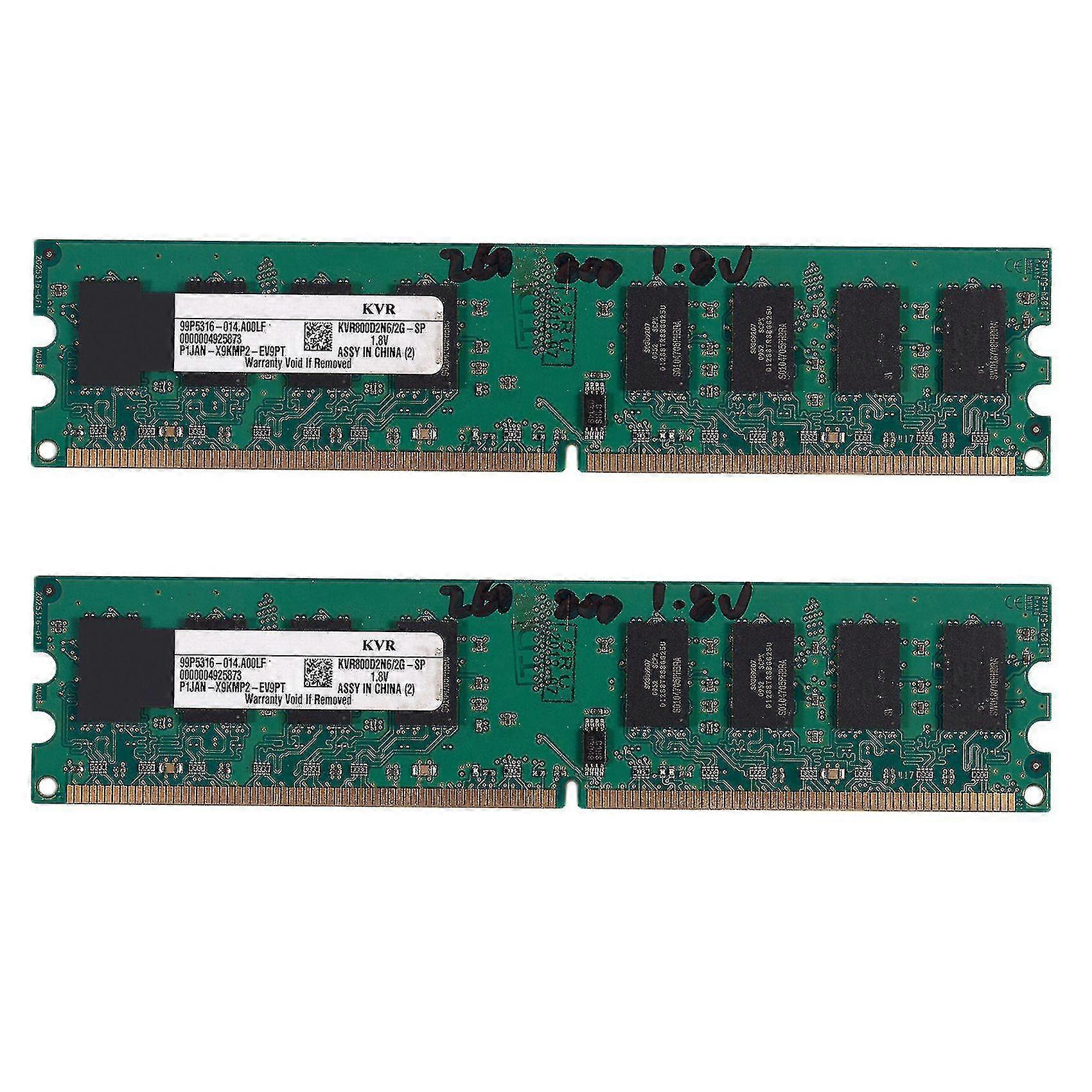 2x 2gb ddr2 pc2-6400 800mhz 240pin 1.8v desktop dimm memória ram para, para amd (2gb/800, w)