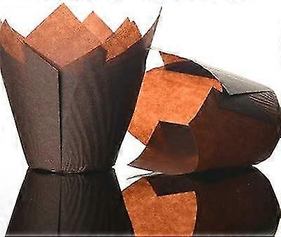 200 Large Chocolate Brown Tulip Muffin Wraps Cases