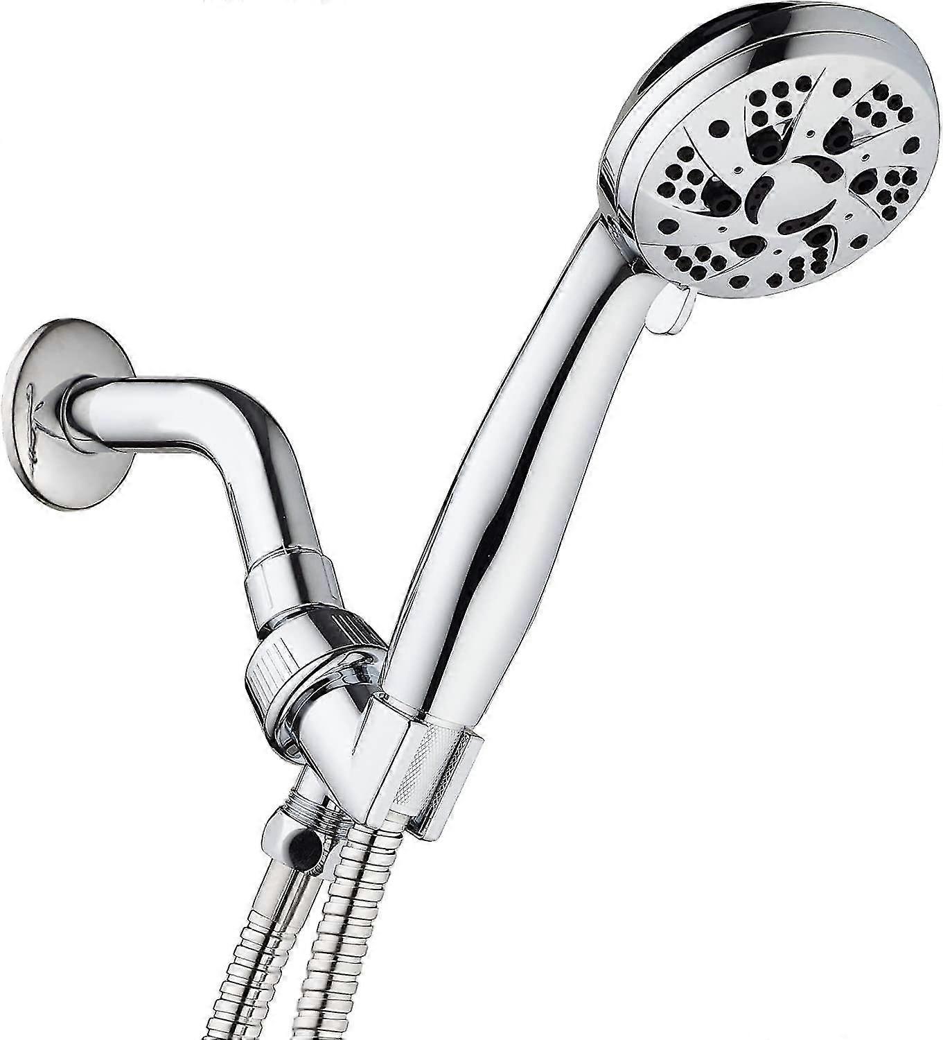 High Pressure 6-setting 3.5" Chrome Face Handheld Shower With Hose For The Ultimate Shower Experience