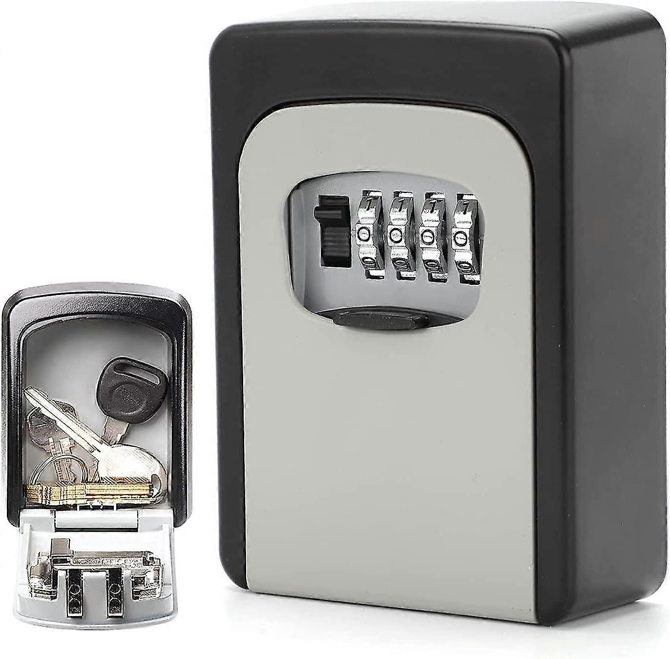 Key Safe Key Safe With 4-digit Number Code Outside, Wall-mounted Key Box For