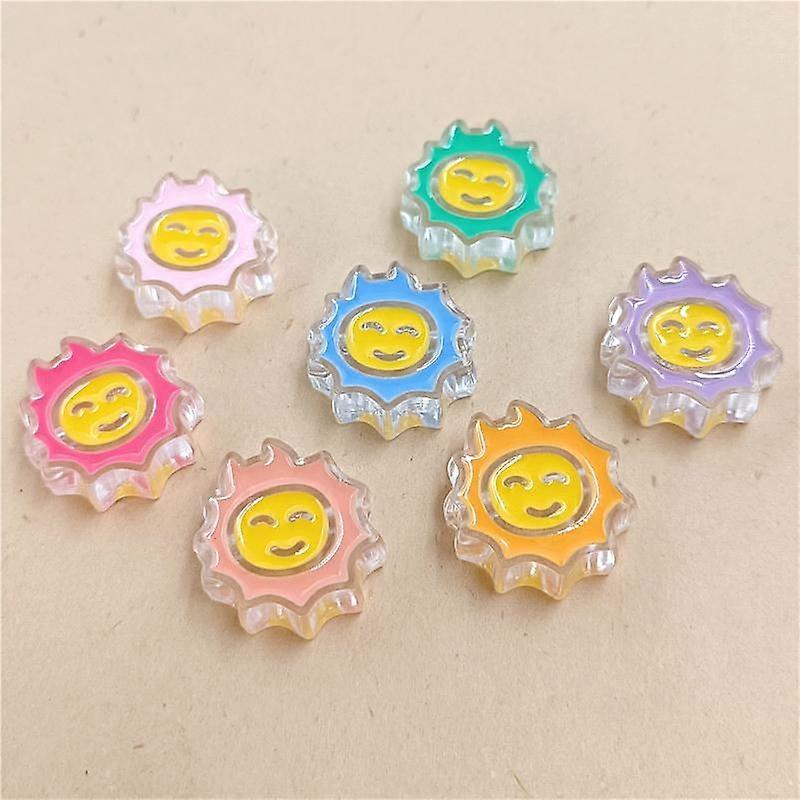 ホーム パーティー用品 手作りアクリル ドリップ オイル素材 ウサギ 太陽の形 ルーズ ビーズ ジュエリー DIY アクセサリーを作る かわいい 5 個のブラジャー