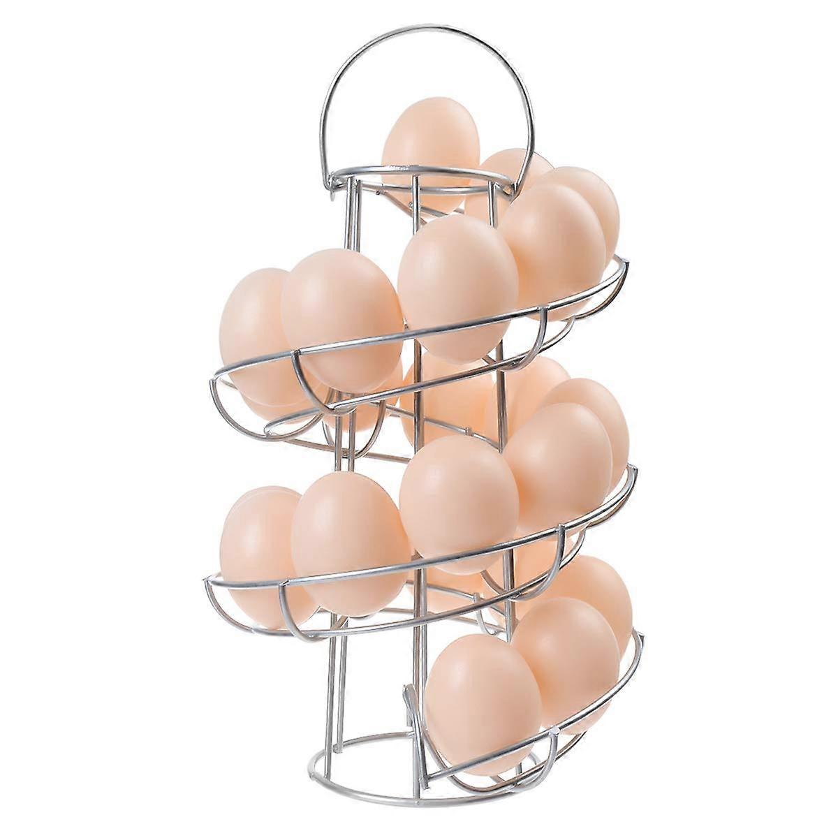 Spiral Dispenser Rack - Freestanding Wire Egg Storage Organizer
