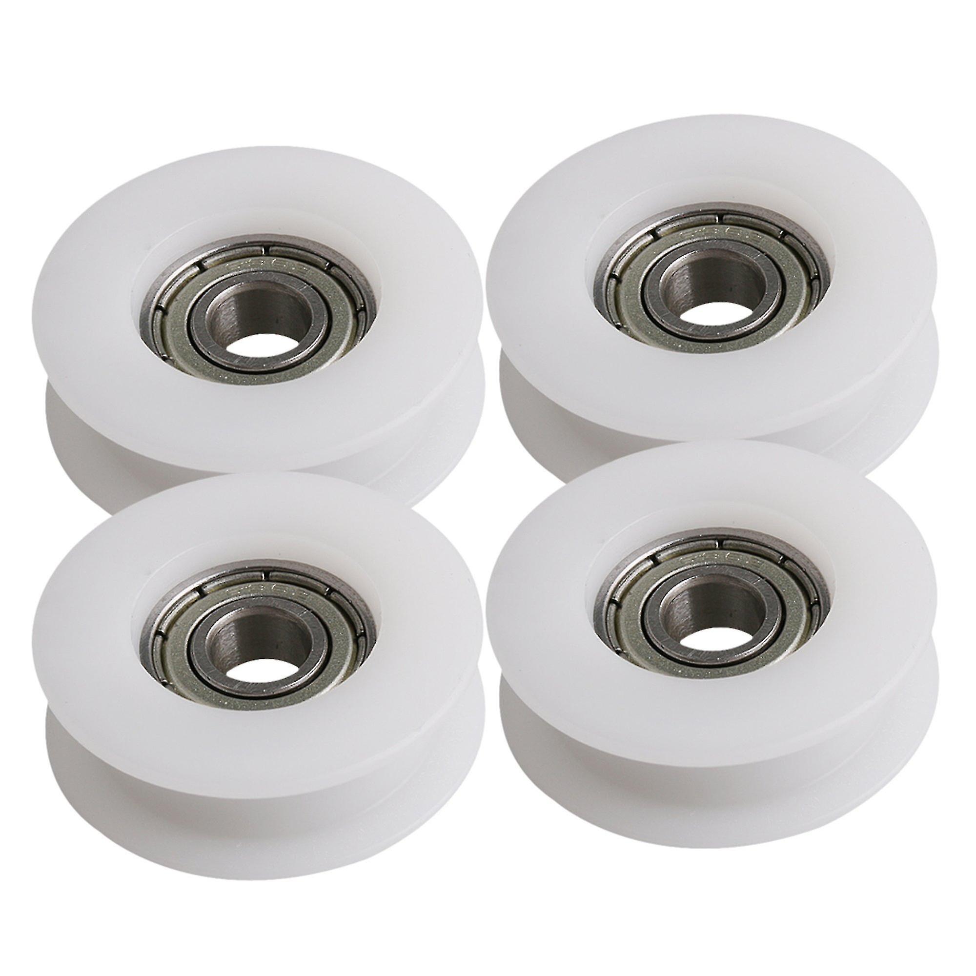 remskivor, block skivor 4st vit h spår kullager 1,1x0,35 tum för möbeldörr