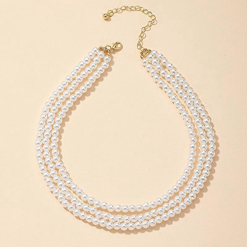 Three-layer pearl necklace new necklace small pearl multi-layer necklace