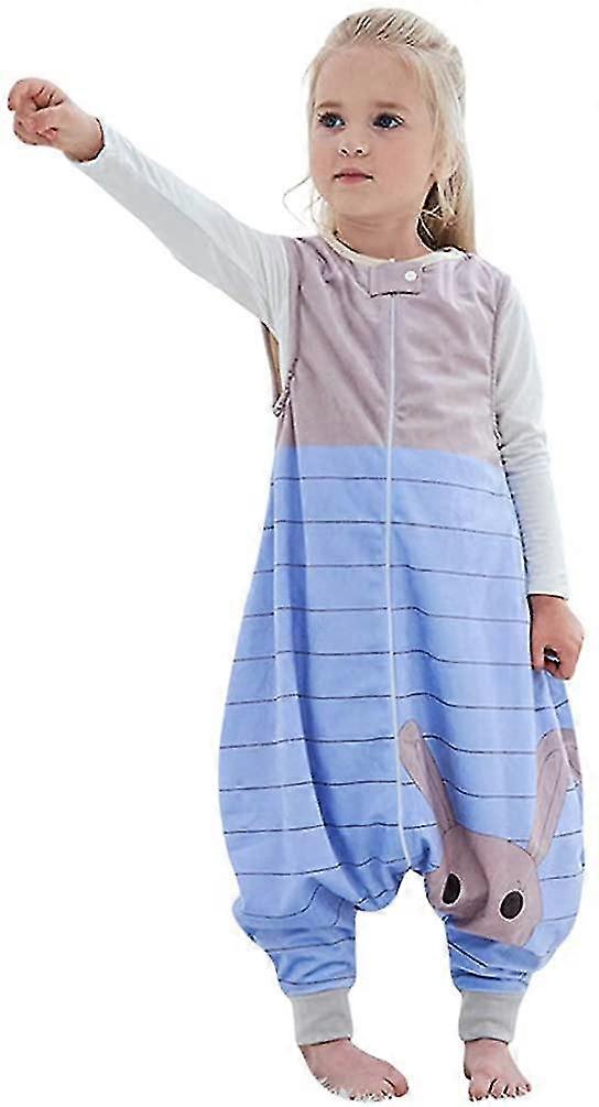 Children's Sleeping Bag With Legs Warm Soft Pajamas, Girl Boy Winter Sleeping Bag Jumpsuit Without Sleeves Sleeping Bag With Feet Flannel Pajamas