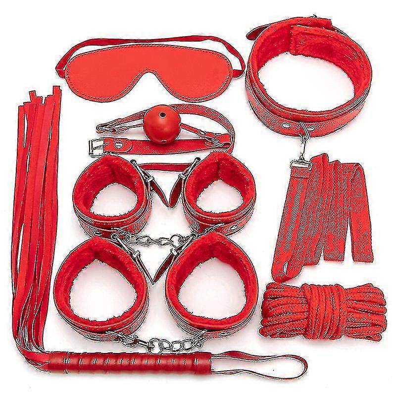 2024 7 Stück / Satz Leder Körper Kit Adlt Explay Hndcffs/whps/Ball Gg/Seil/collr Bdm