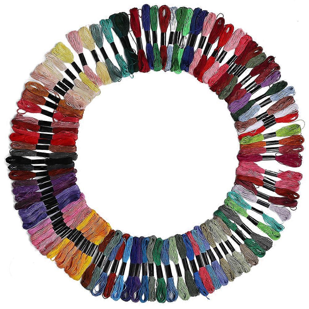 100 farieb Vyšívacia niť Polyester‑ Bavlnené stehové pradienka DIY šijacie nástroje