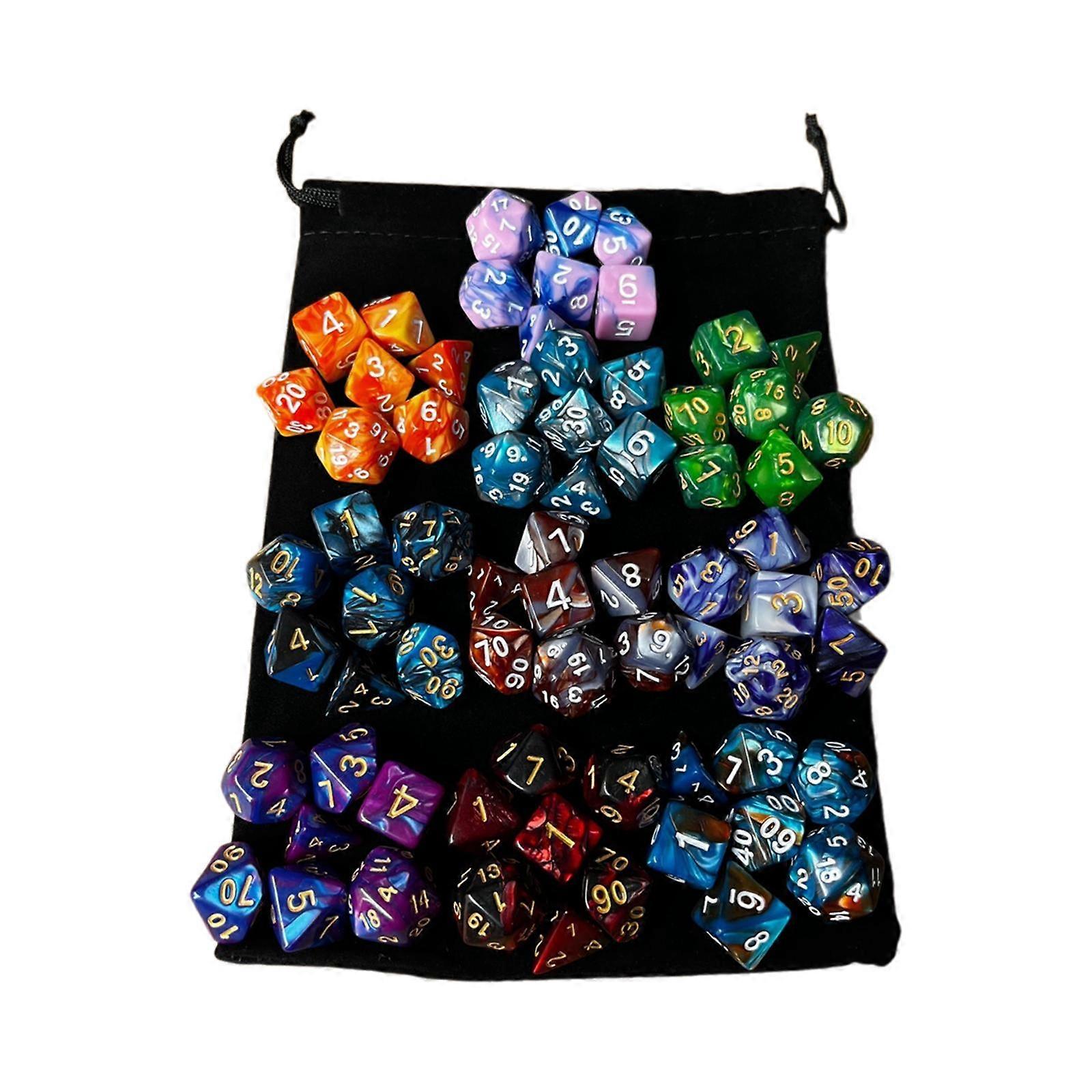 70Pcs Polyhedral Dice Set Stacking Game Multicolor Handmade Crafts Dice Kits Style A