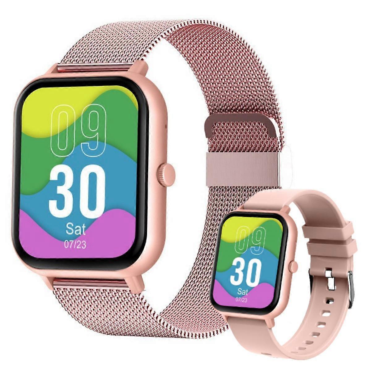 1.83" Smartwatch for Android/iOS Phone, with Bluetooth Call SpO2 Heart Rate Blood Pressure Sleep Monitoring 2 Bracelets