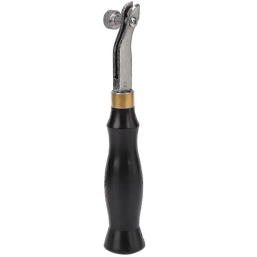 Stainless Steel Leather Craft DIY Tool - Adjustable Edge Creaser with Ebony Handle (1.2mm)