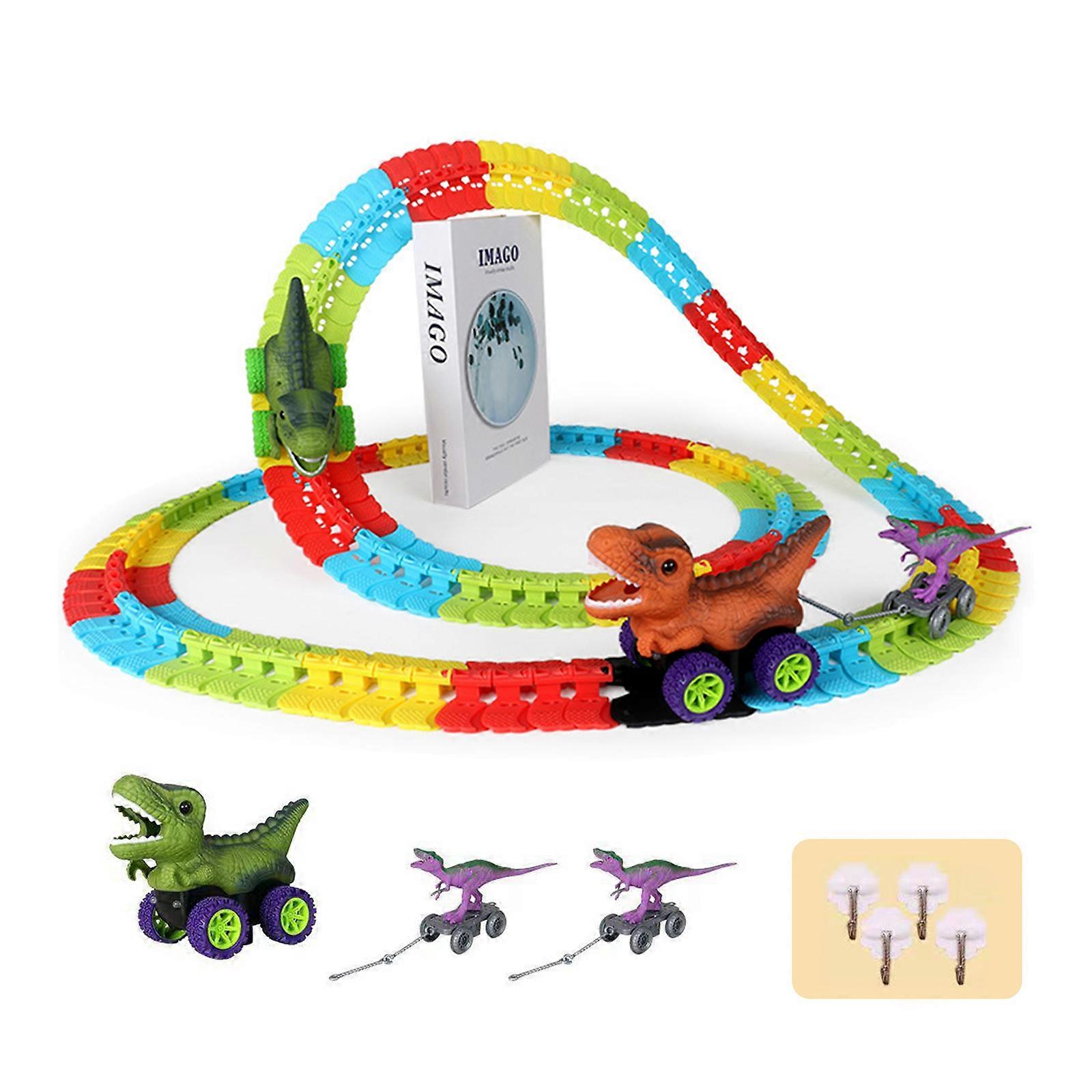 Anti-Gravity Dinosaur Car Set with 96 Tracks and Light-up Features