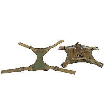 Outdoor Dog Harness Vest Detachable Polyester Cloth Army Green Pet Accessories