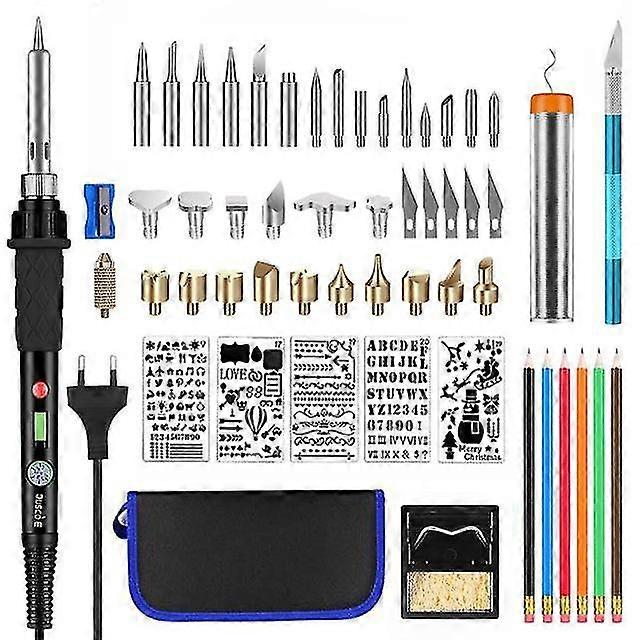 60w gravyrpenna elektrisk lödkolv vedeldning kit flippning ord prägling pyrografi verktyg hantverk set