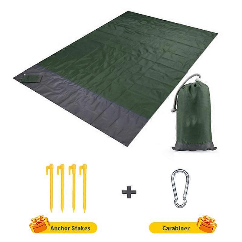 200210 Waterproof Pocket Beach Blanket Folding Camping Mat Mattress Portable Lightweight Mat Outdoor Picnic Mat Sand Beach Mat