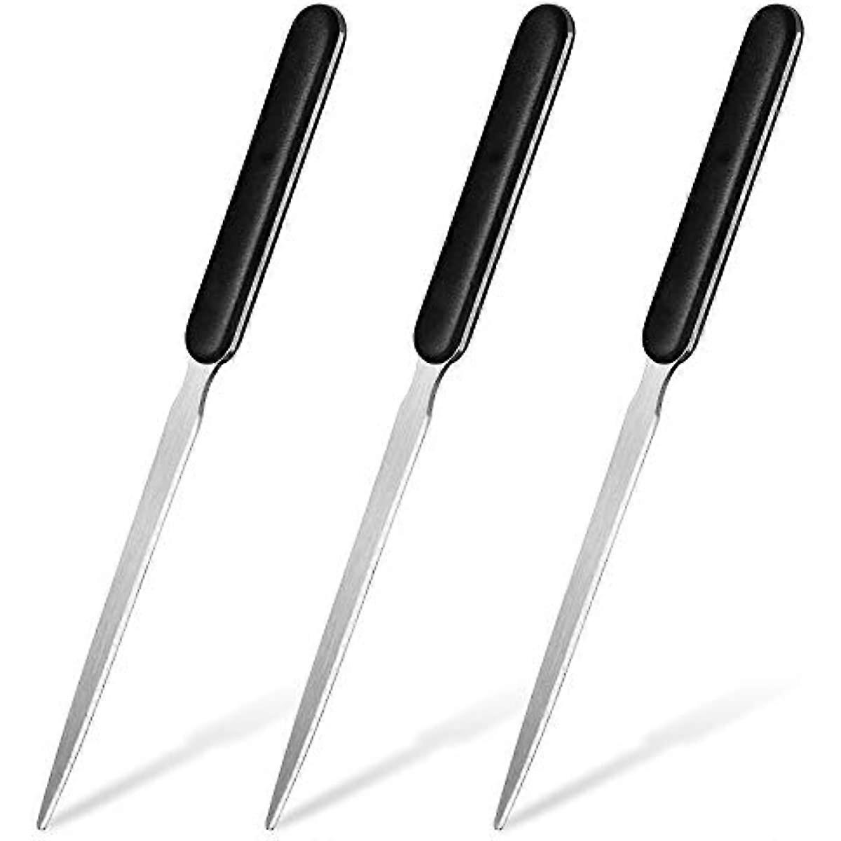 3 Pieces Office Letter Opener Stainless Steel Hand Envelope Slitter Lightweight Open Letter Knife Humanized Grip Handle Staple Removal Tool Mail Opene