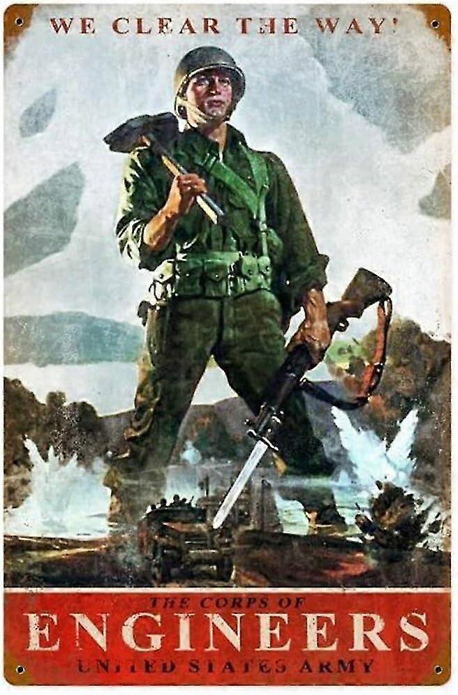 Army Corps Engineers Metal Tin Sign With Rustic Retro Decorative Sings For Cafe Home 8x12 Inch OR 12