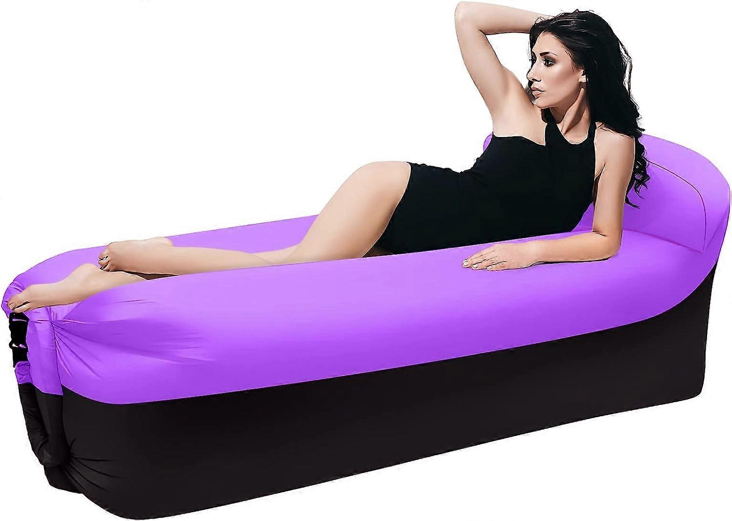 210D black plus purple Inflatable, portable waterproof air sofa inflatable outdoor with packing, inflatable outdoor portable, waterproof inflatable so