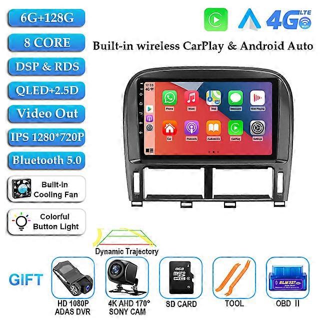 Android 12 For Lexus Ls430 2003 - 2006 Car Radio QLED Screen Tape Recorder GPS Navi Multimedia Video Player Head Unit DVD