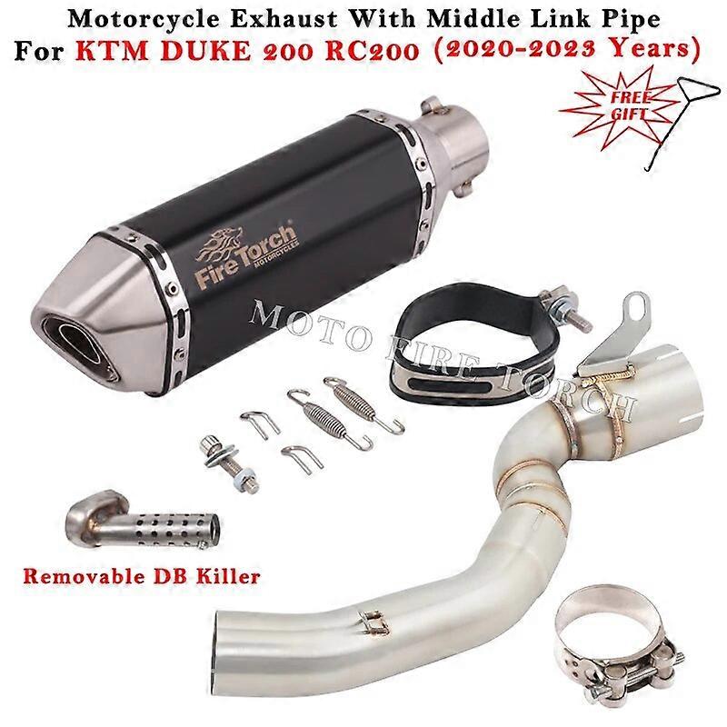 Sklz auf fr KTM DUKE 200 RC200 2020 2021 2022 2023 Motorrad Auspuff Moto Flucht Gendert Schalldmpfer Mittleren Link Rohr DB-Killer