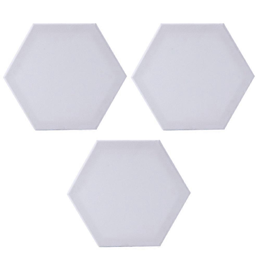 3 Stück sechseckiges Baumwoll-Zeichenbrett Verdicken Kunst-Malbrett Künstler Leinwand Brett Ölfarbe Leinwand Skizzenblock (weiß, 12,5cm Seitenlänge)