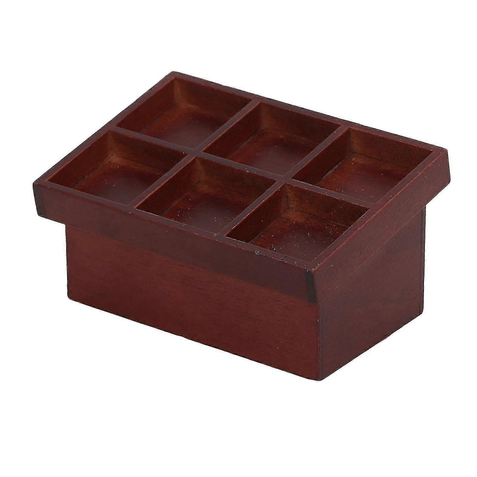 Miniature Dollhouse Vegetable Fruit Stand - Exquisite Brown Mini Vegetable Fruit Rack Model for 112 Scale