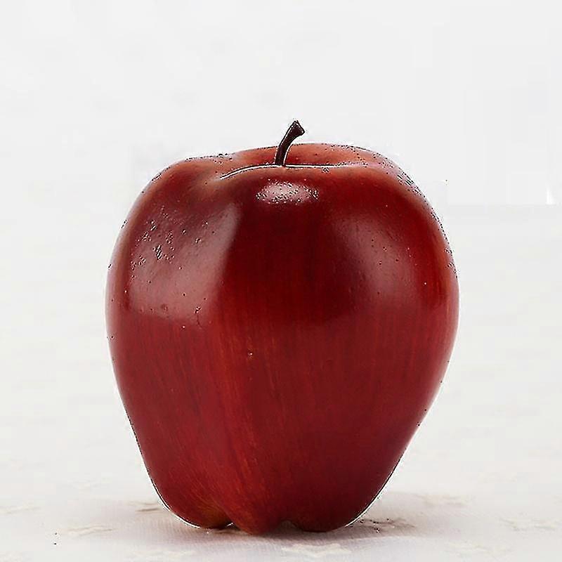 10pcs Lifelike Fake Dark Red Apple Simulation Artificial Apples Set Fake Fruit-yvan