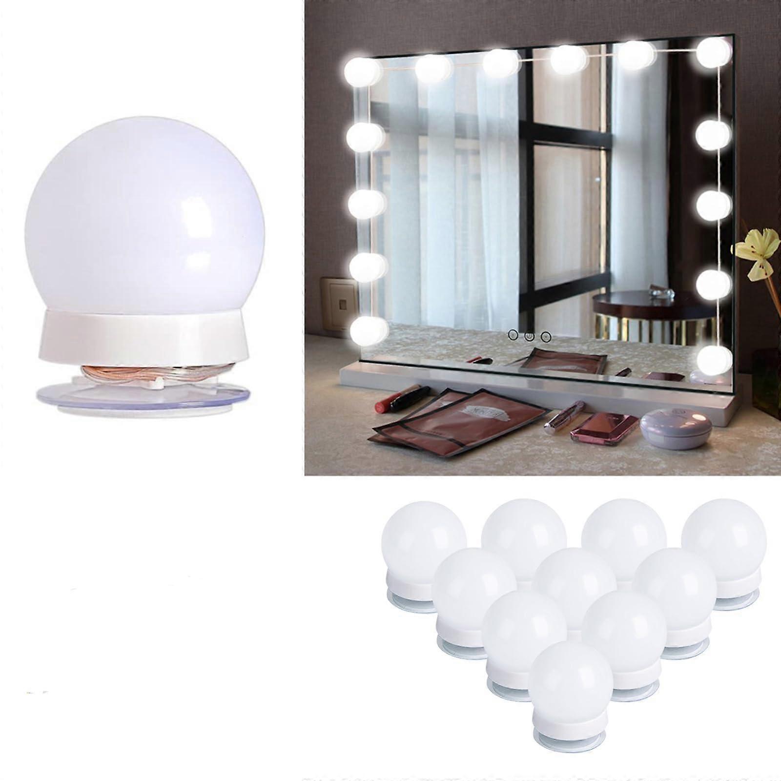 Hollywood Style Led Vanity Mirror Lights - Vanity Lights Have 10 Dimmable Light Bulbs for Makeup Dressing Table, White (No Mirror Included) DG