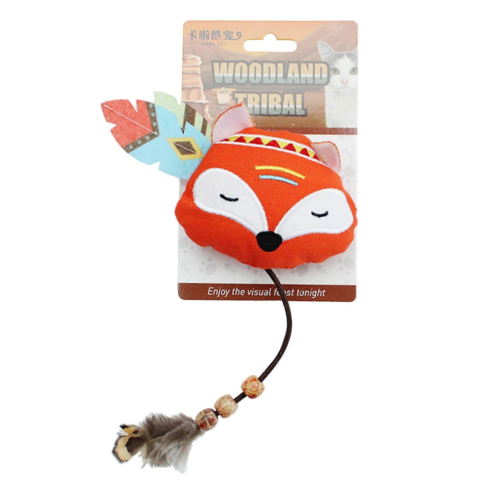 Interactive Feather Toys for Cat Bright Colors Chewing for Doll Play-Catch Train