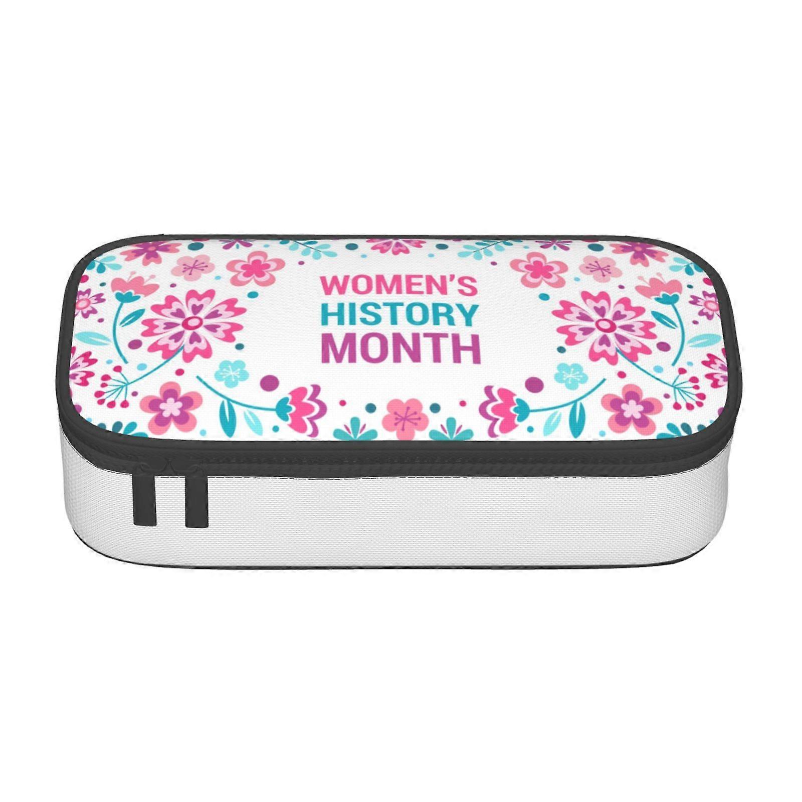 تاريخ المرأة الشهر مقلمة حقيبة مكياج كبيرة السعة حقيبة قلم رصاص حقيبة لوازم مكتبية القرطاسية صندوق قلم رصاص مع سحاب 6