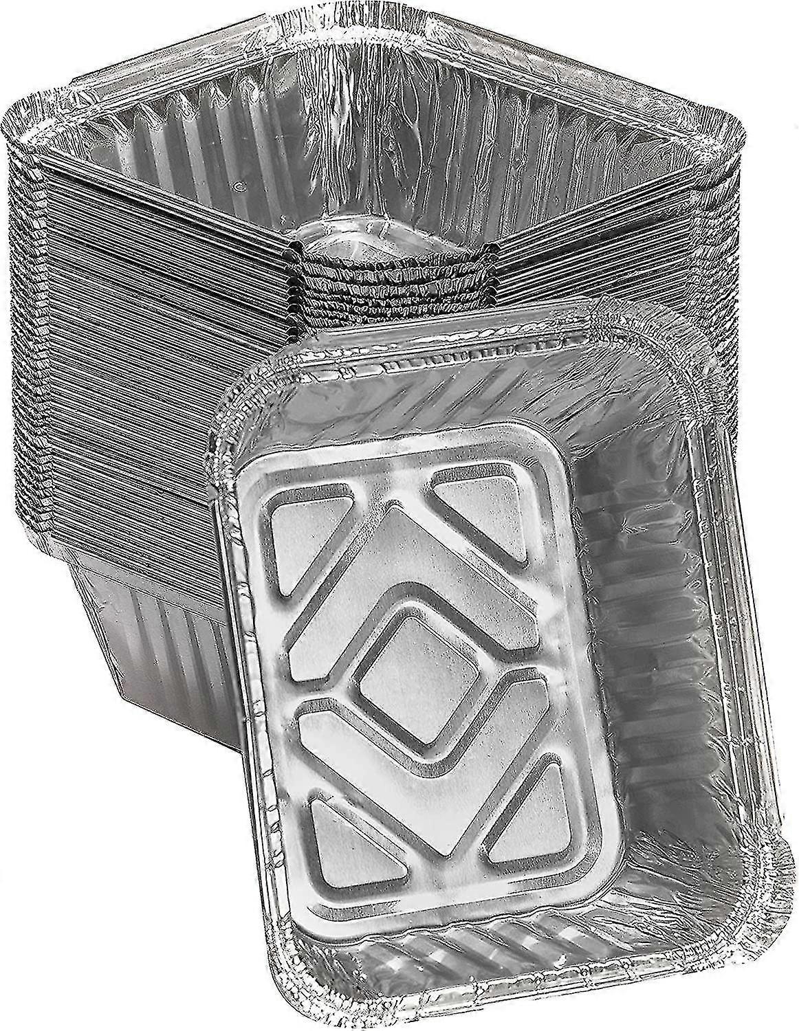 -30 X Aluminium Foil Trays - Food Containers With Lids - Ideal For Stora, Ba, Roa, Bbq, Ing, And Meal Prep Tray - Zer Cont