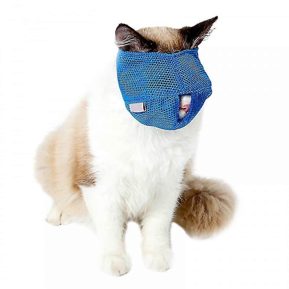 Breathable Mesh Cat Muzzle, Cat Mouthguard For Prevent Biting, Grooming, Nail Trimming, Bathing.
