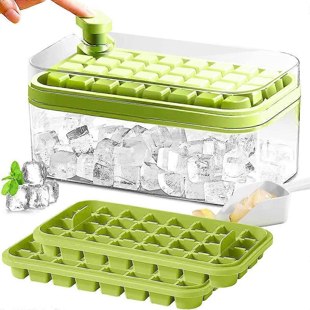 Ice maker with lid releases all ice cubes in one second - COLOR: green