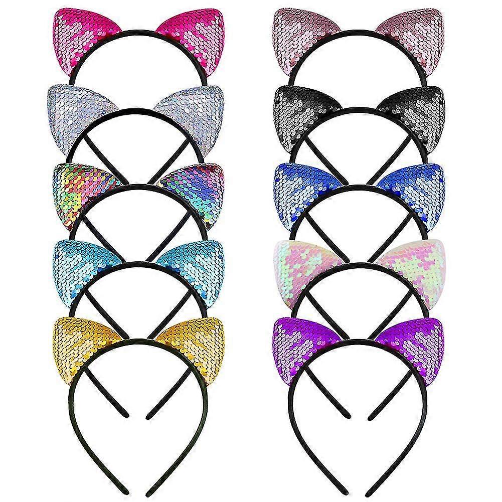 10 stykker katt øre hodebånd