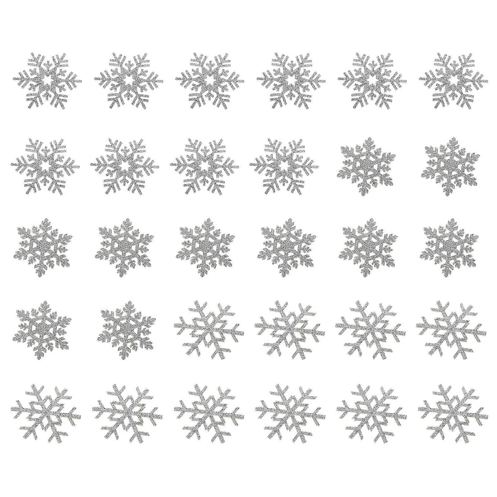 30Pcs Bügeln auf Schneeflocke Patches DIY Kleidung Applikationen Nähzubehör