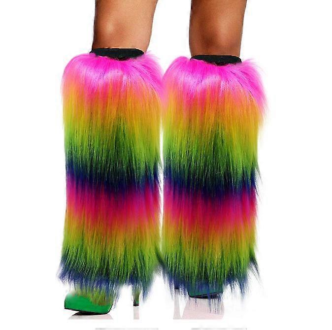 Faux Fur Boot Decor Winter Elastic Shoes Cover Feet Warmers Plush Socks