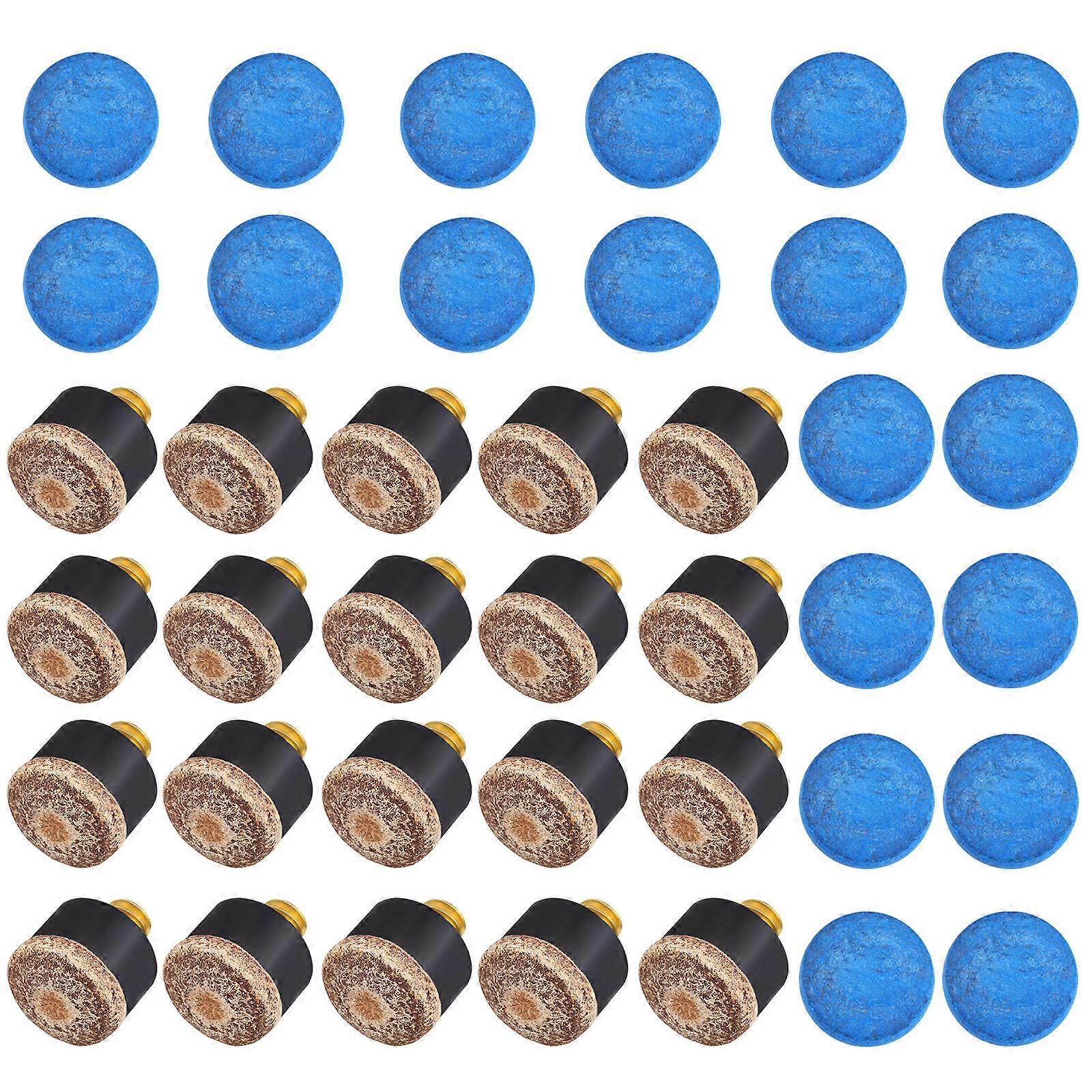 40 Pcs Replaceable Cue Tips Leather Billiard Cue Tips Leather Pool Cue Replacement Tips