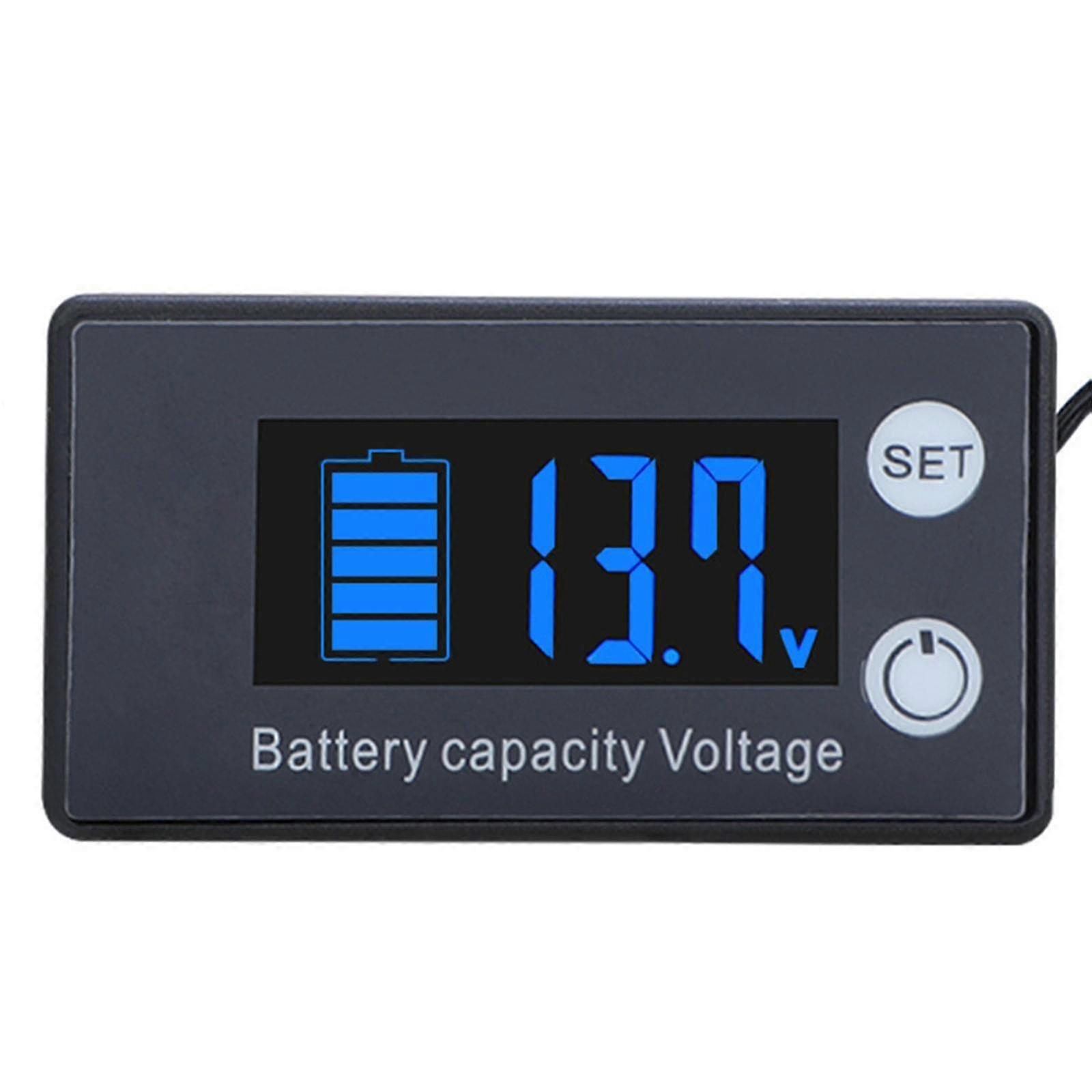 Battery Monitor Digital Battery Capacity Tester Voltage Monitor Meter Plasticf-f