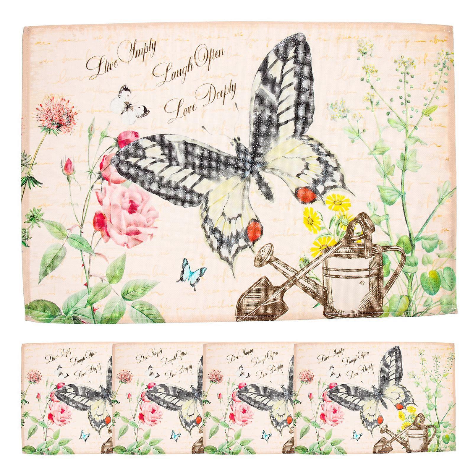 4Pcs Heat-resisting Reusable Table Mats Vintage Style Placemats Household Dining Mats