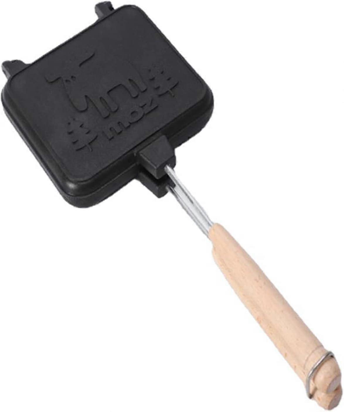 Grilled Cheese Maker Double-sided Detachable Portable Sandwich Cooker Camping Sandwich Maker Toaster With Wooden Handle