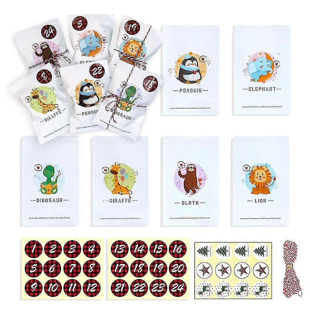 Κινούμενα σχέδια Χριστουγεννιάτικες τσάντες καραμελών που χαριτωμένη τσάντα δώρων ζώων για τα δώρα των Χριστουγέννων που τυλίγουν χριστουγεννιάτικες τσάντες ημερολογίου έλευσης