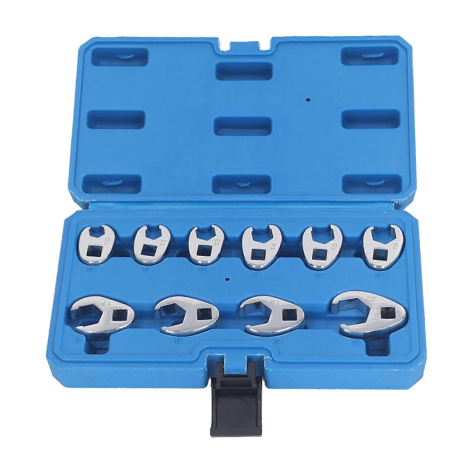 10-piece Set 3/8-inch Drive Tube Nut Wrench Combination Set U-shaped Opening, Metric 10 - 22mm