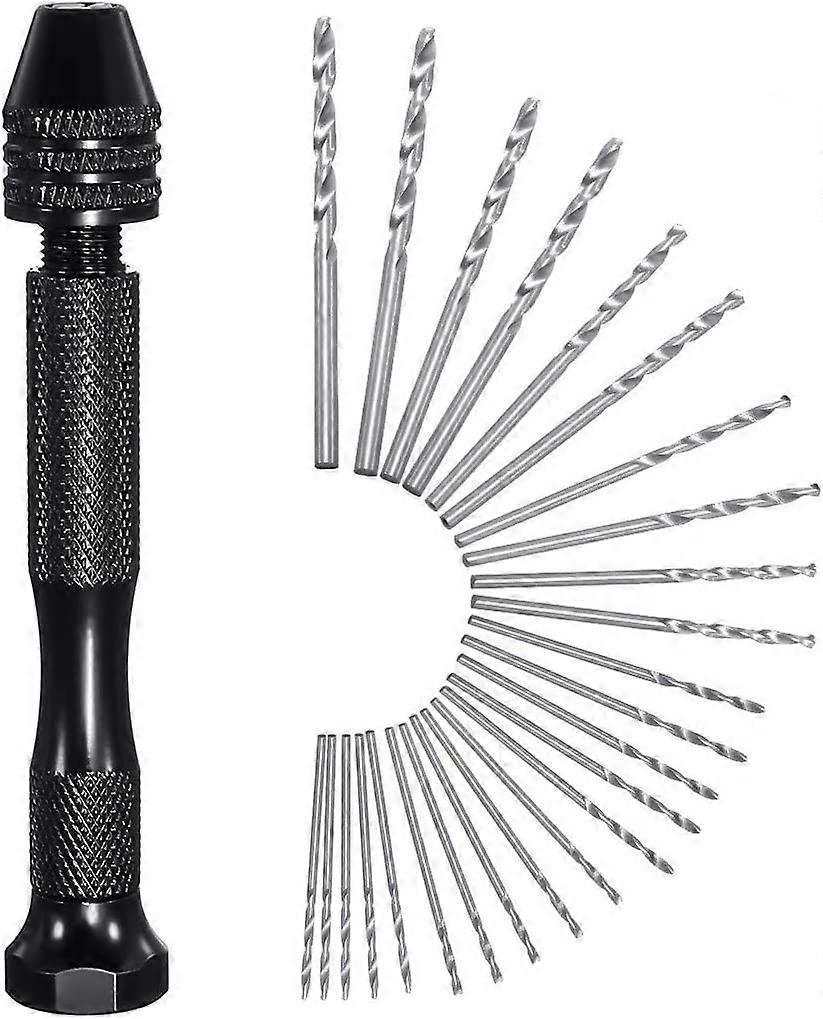 Hand Drill Bits Set 26pc GOCHANGE Hand Drill Set Precision Pin Vise Micro Mini Twist Drill Bits for