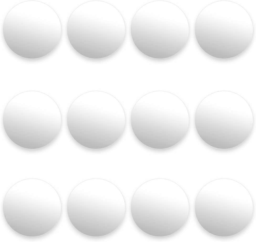 12 Pack of Smooth White Foosballs for Standard Foosball Tables & Classic Tabletop Soccer Game Balls
