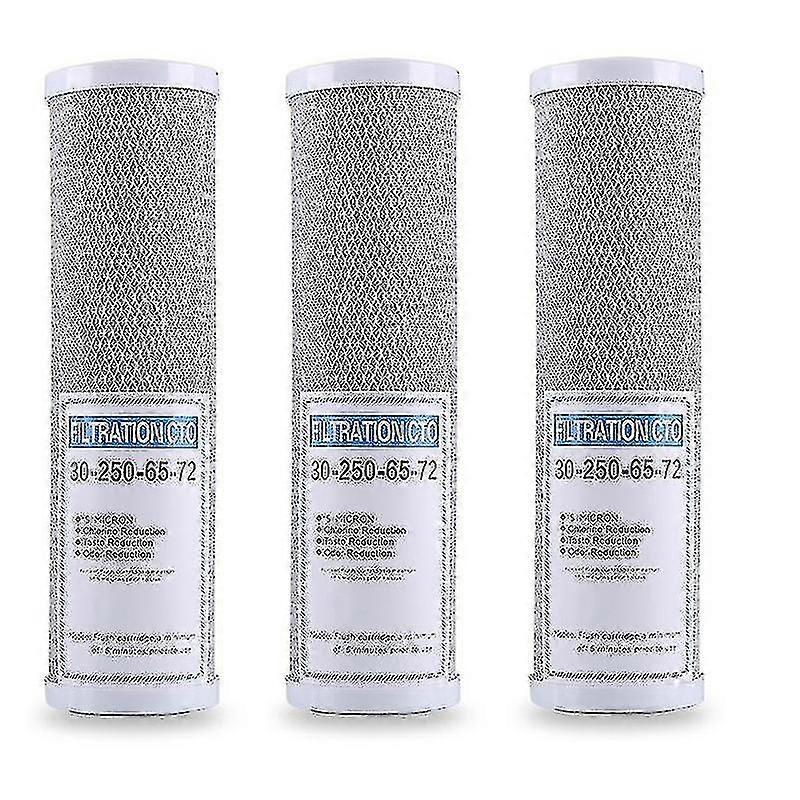 3pcs Water Filter Activated Carbon Filter 10 Inch Replacement Purifier Cto Block Carbon Filter