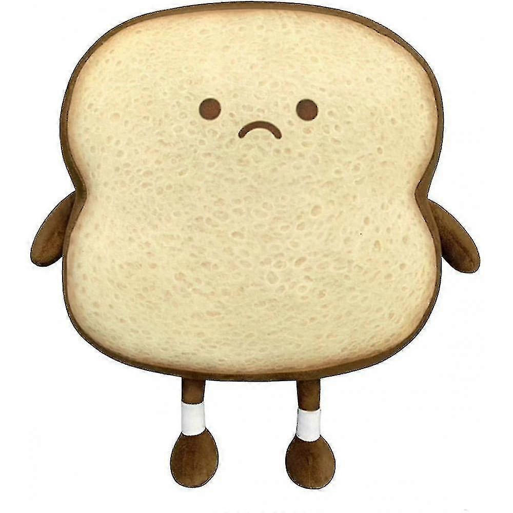 sliced Toast Bread Shape Plush Pillow, Facial Expression Soft Cushion(brown)